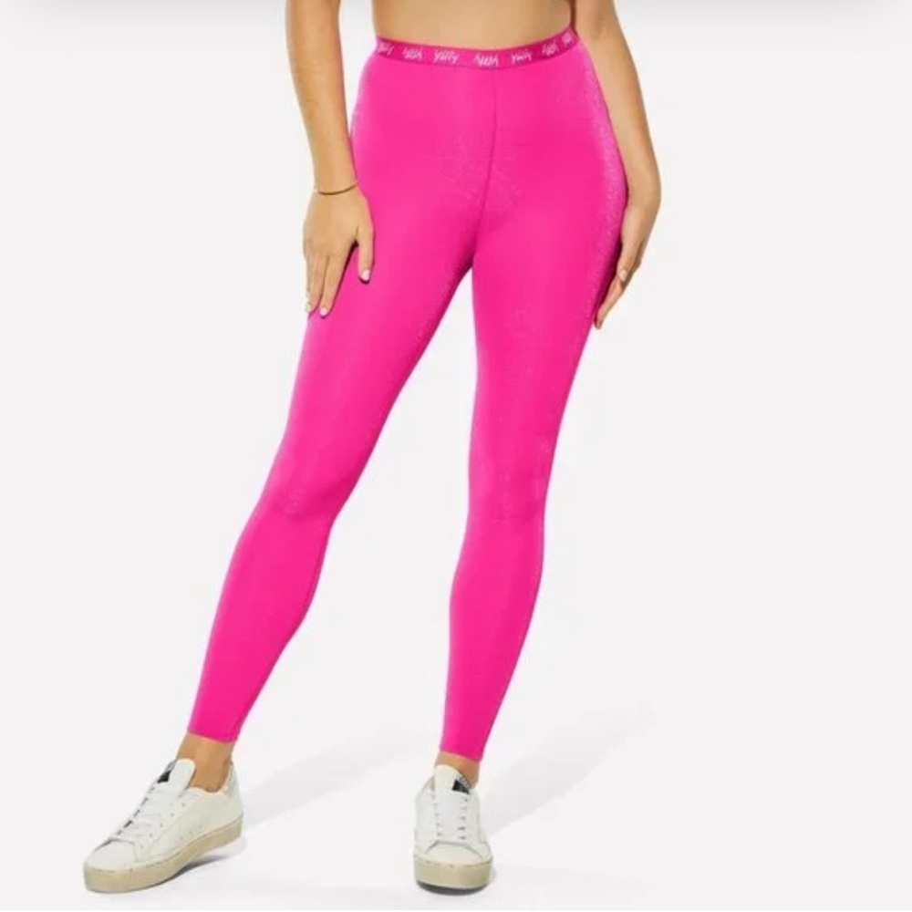 🪗YITTY Hot Pink shimmer ruched Women's Leggings size XS NWT - Picture 10 of 10